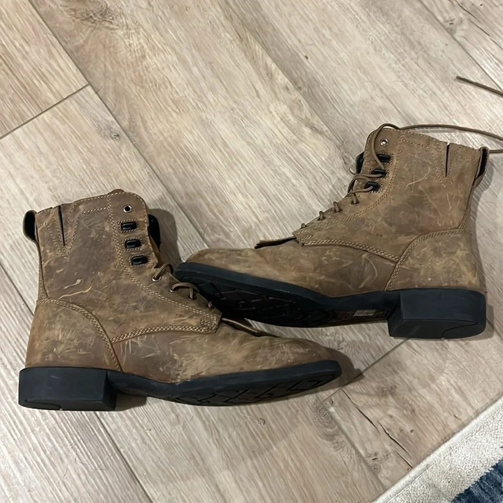 Ariat Heritage Lacer Distressed Brown Leather Boots - Picture 3 of 5